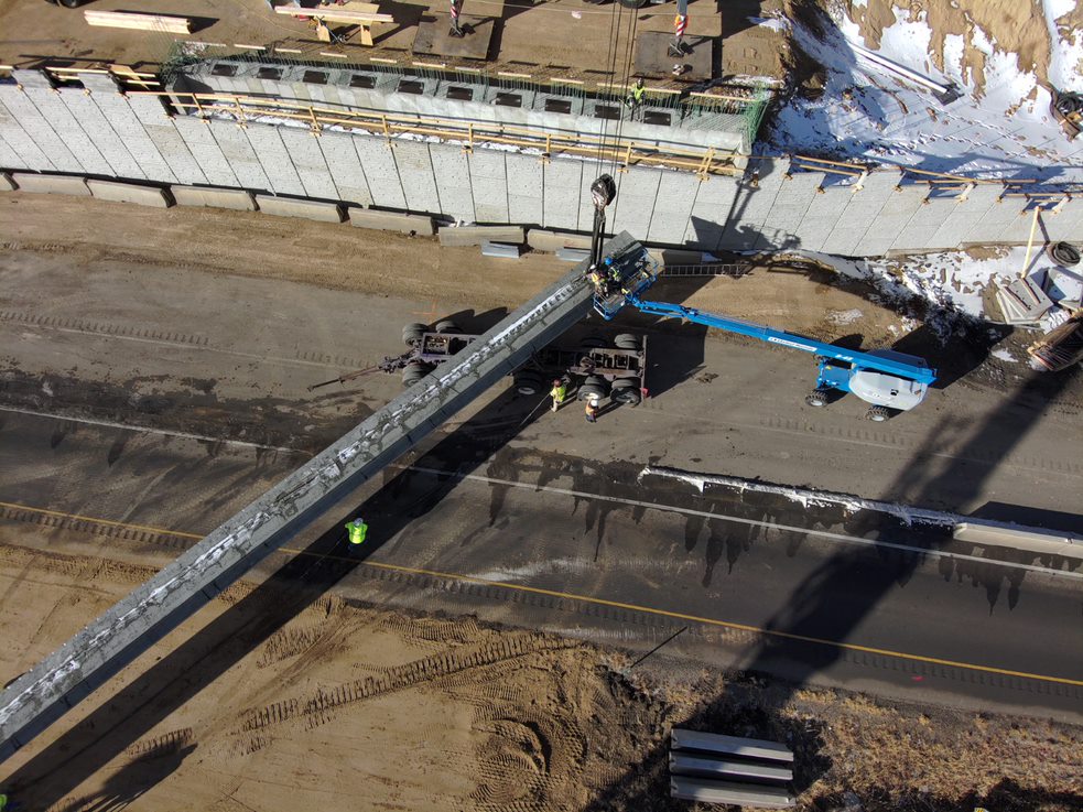 girder being lifted for placement on new bridge.jpg detail image