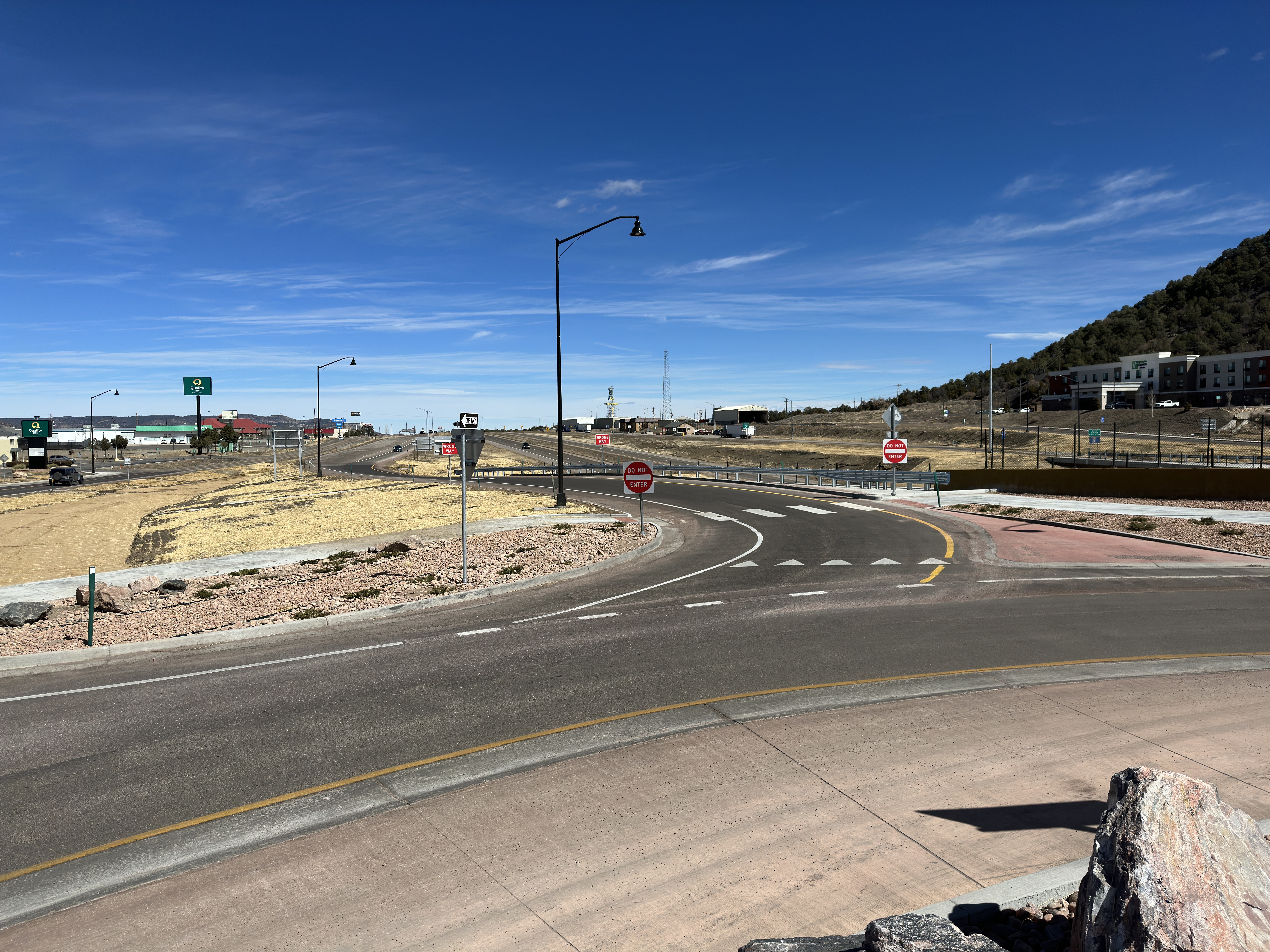 Southbound I-25 off ramp onto roundabout Carlos Madrid.jpeg detail image