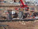 1-19-16 With cold temperatures, crews use insulated blankets to aid in the curing process of concrete thumbnail image
