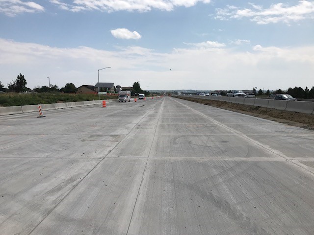 new i-25 roadway, looking south