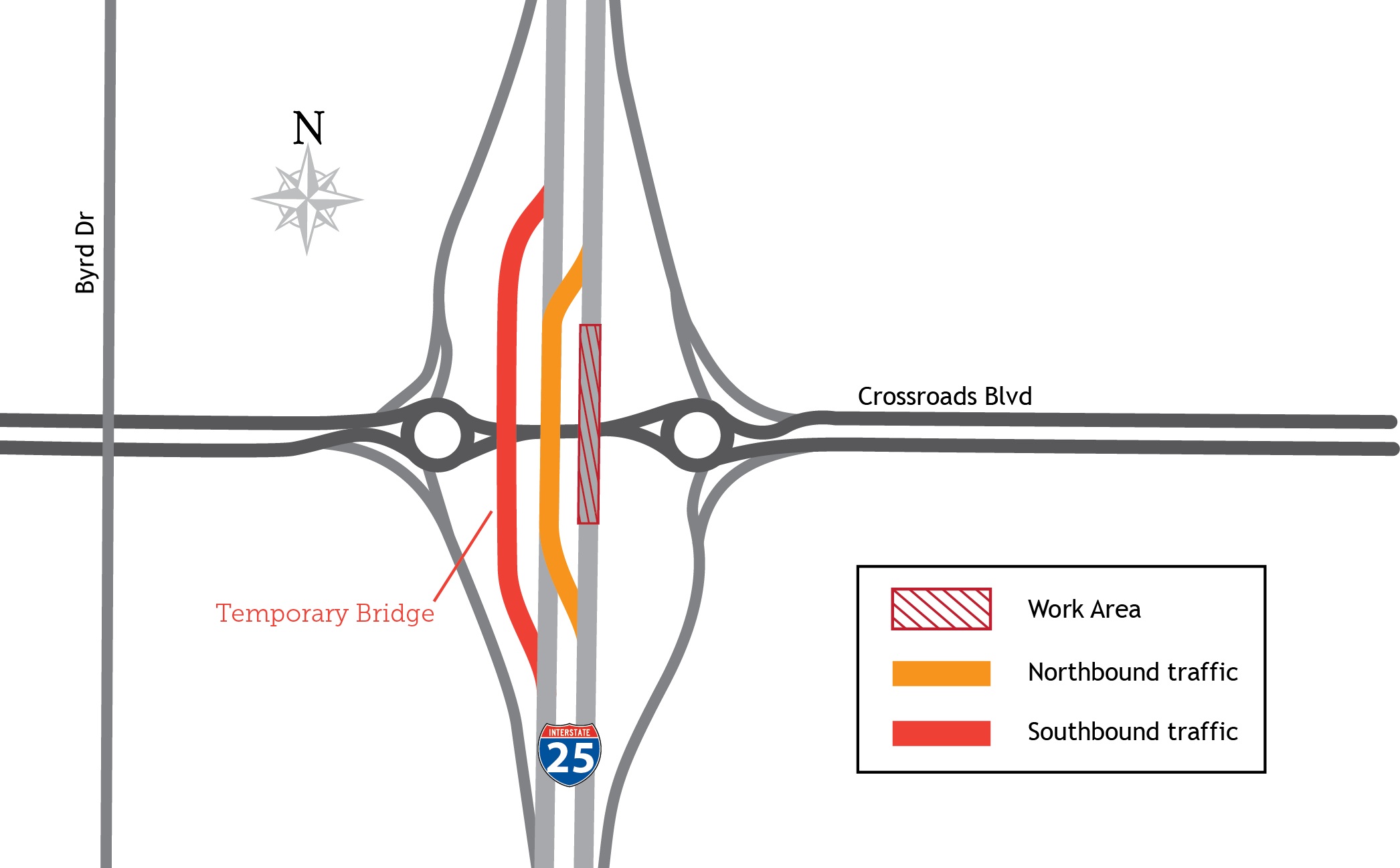 Wadsworth I-25 at Crossroads Lane Shift Map detail image