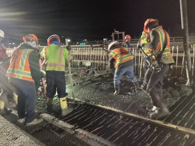Summit County deck pour, night crew detail image
