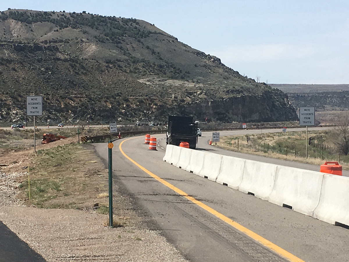 I-70 Overflow EB Setting Up Barrier for Traffic Switch.JPG detail image