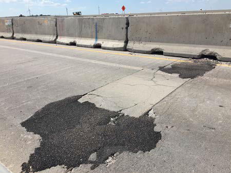 Eastbound I 70 bridge joint in need of repair detail image