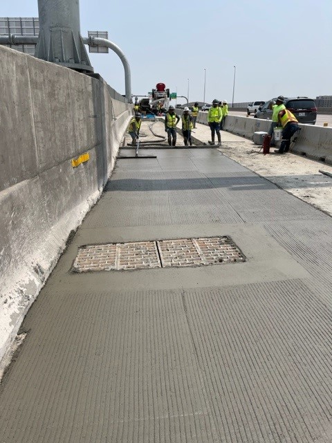 Concrete paving after drainage repairs on the Eastbound I-70 Express Lane in May. detail image