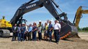 The CDOT and Flatiron teams join CDOT Executive Director Shailen Bhatt at the groundbreaking ceremony for the I-25: Ilex Street to City Center Drive project, held Wednesday, July 1, 2015. thumbnail image