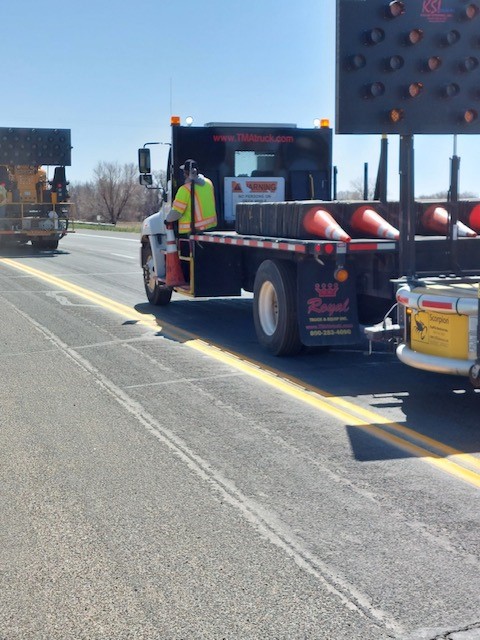 Crews Striping roadway in southeastern Colorado detail image