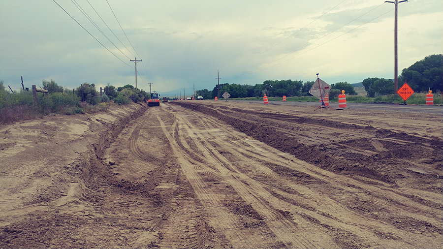 Dirt work next to eastbound US 160 in preparation for passing lanes detail image