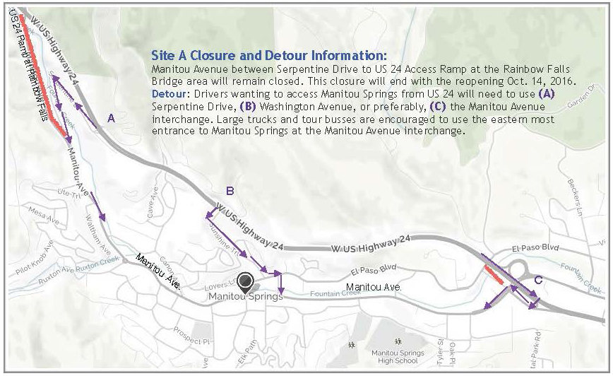 Site A Detour Map detail image