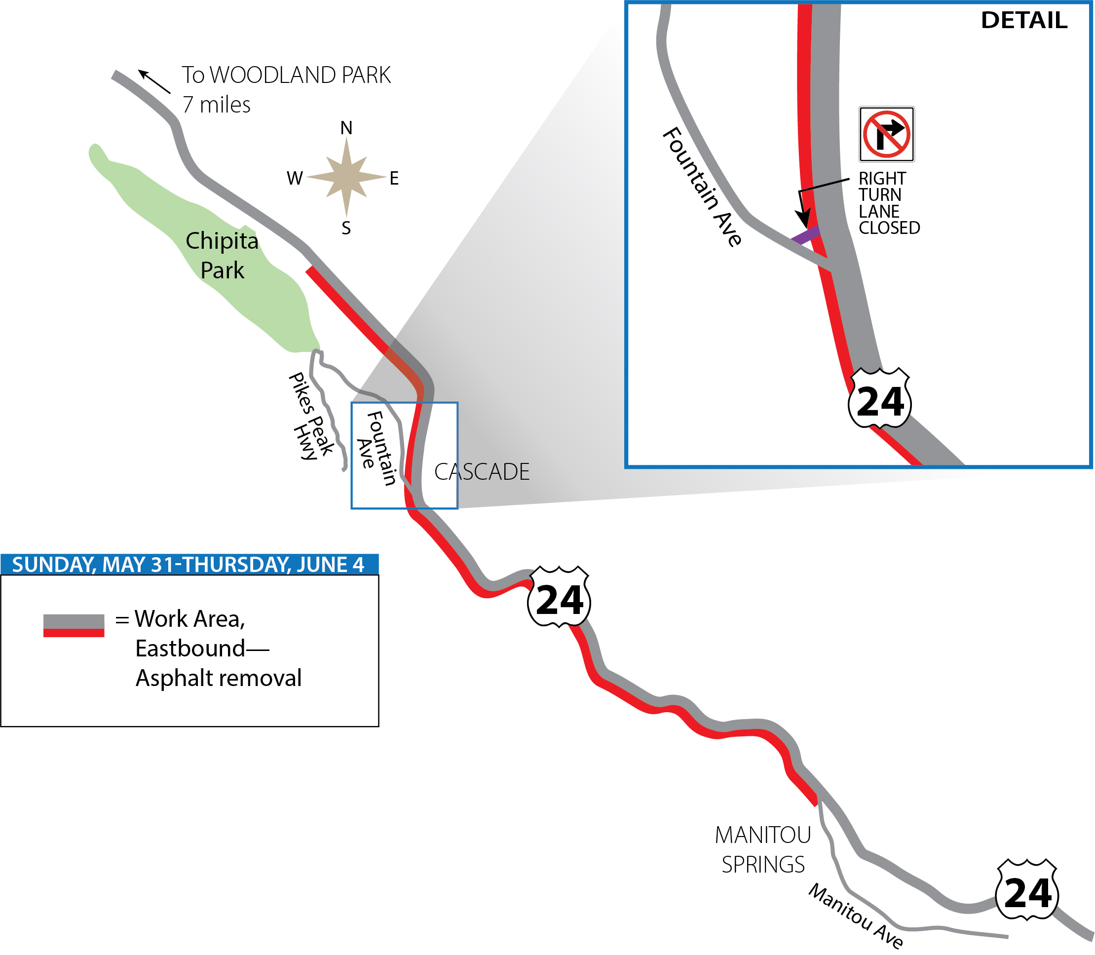 US 24 Chipita Park Map Milling detail image