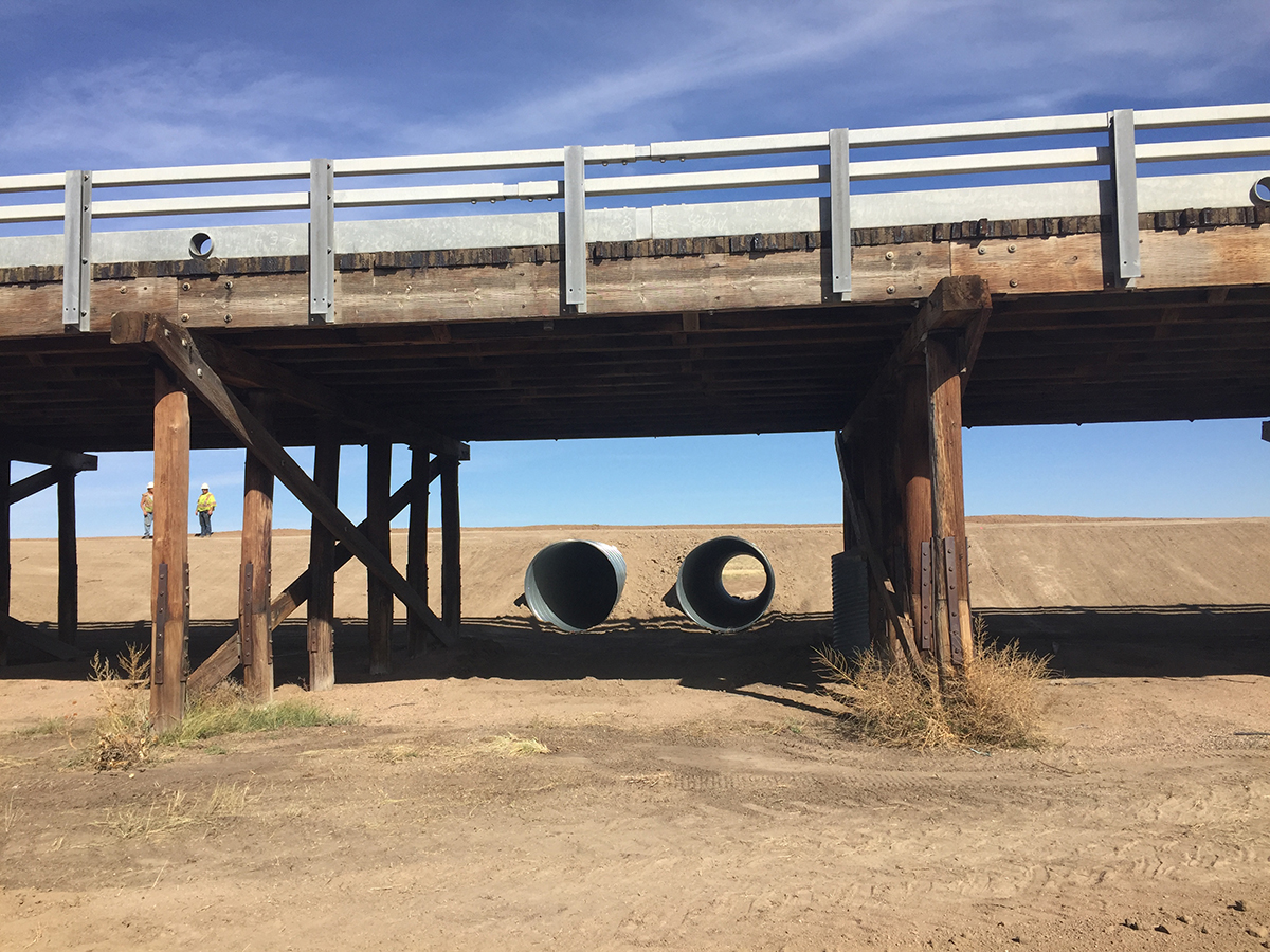 Temporary culverts under the detour road: October 2017