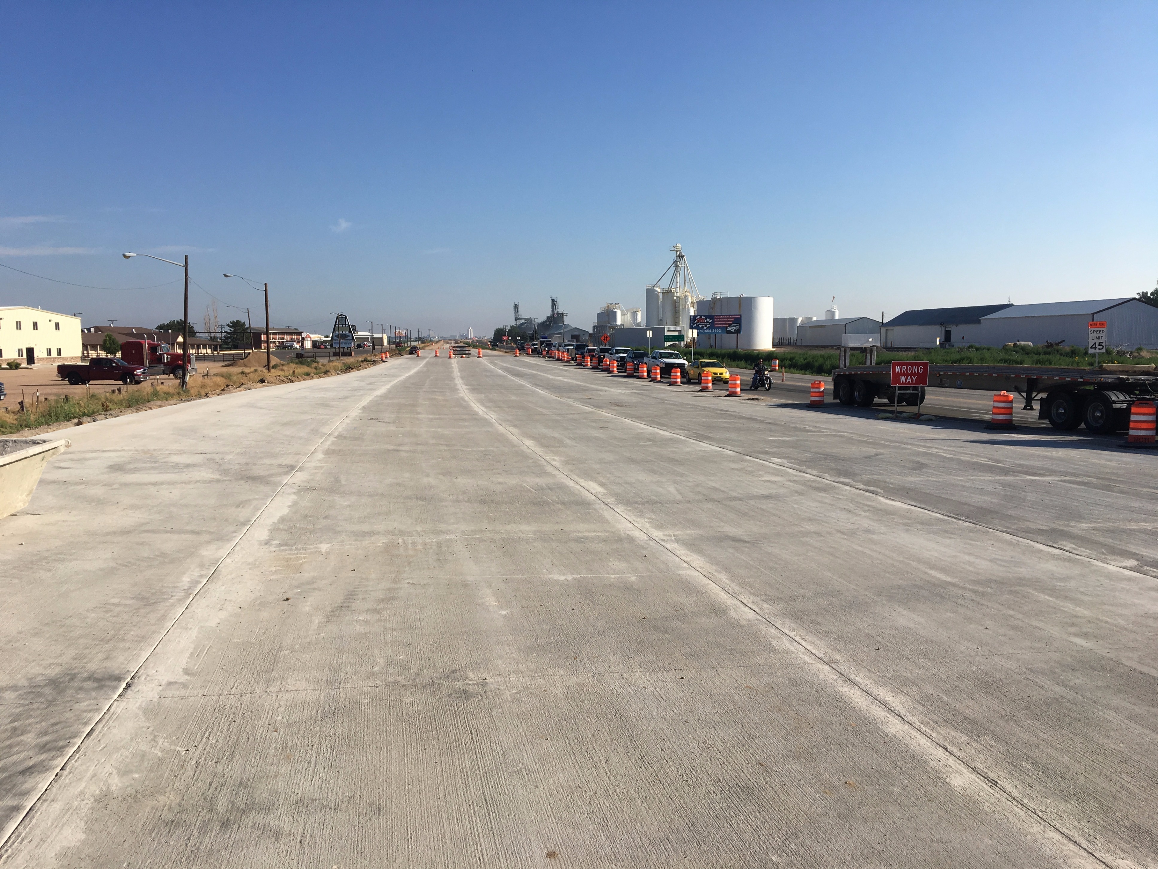 US 85 Southbound New Concrete Pavement at Intersection