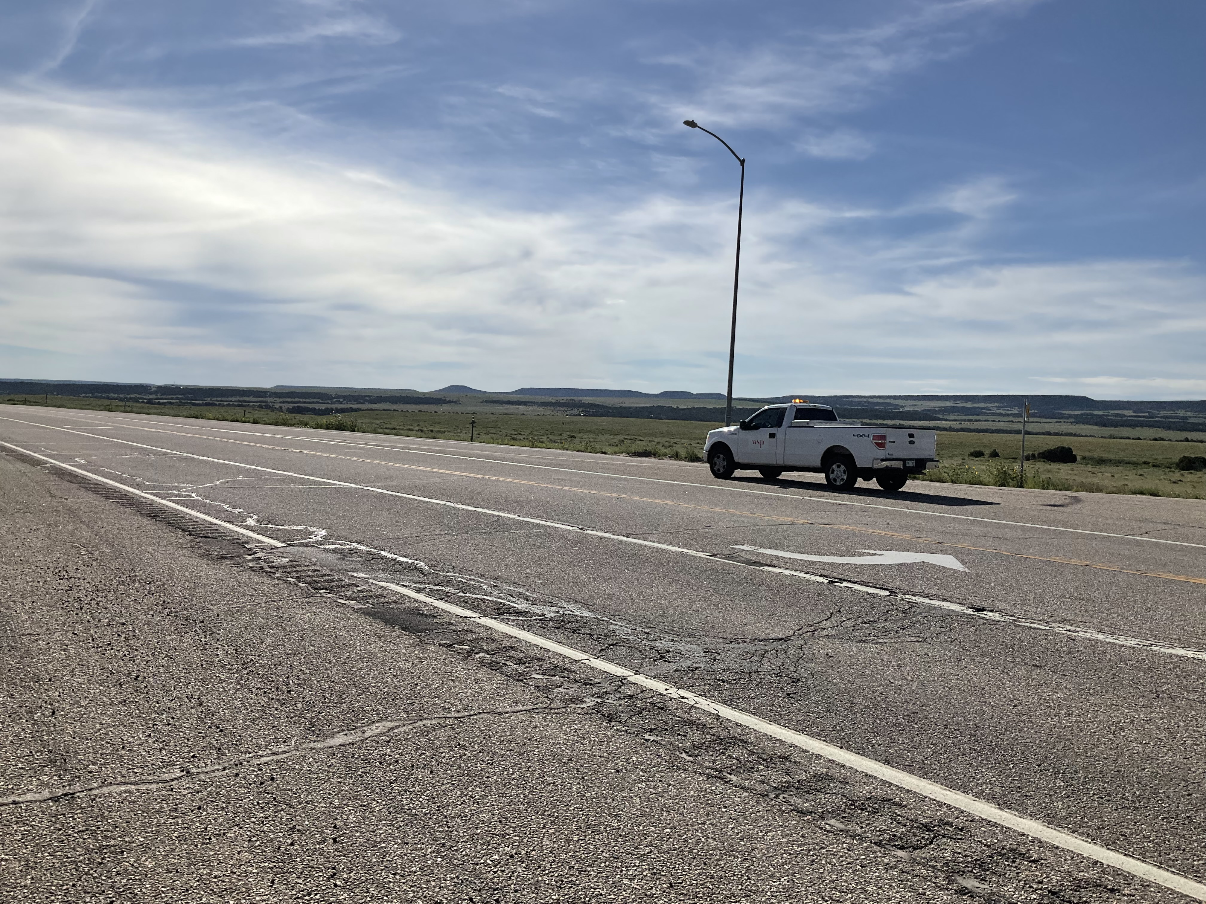 US 160 Mile Point 287.5Two Lane Section with Left Turn.JPG detail image
