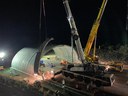Placing concrete forms at US 160 Wildlife Project at night thumbnail image