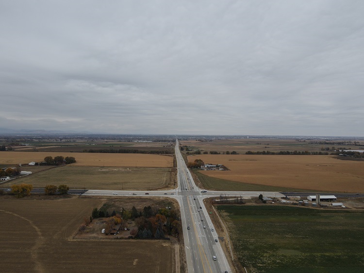 Wide drone view finished intersection US 287 CO 52.jpg detail image