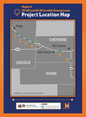 US 287/US 40 Passing Lanes project map