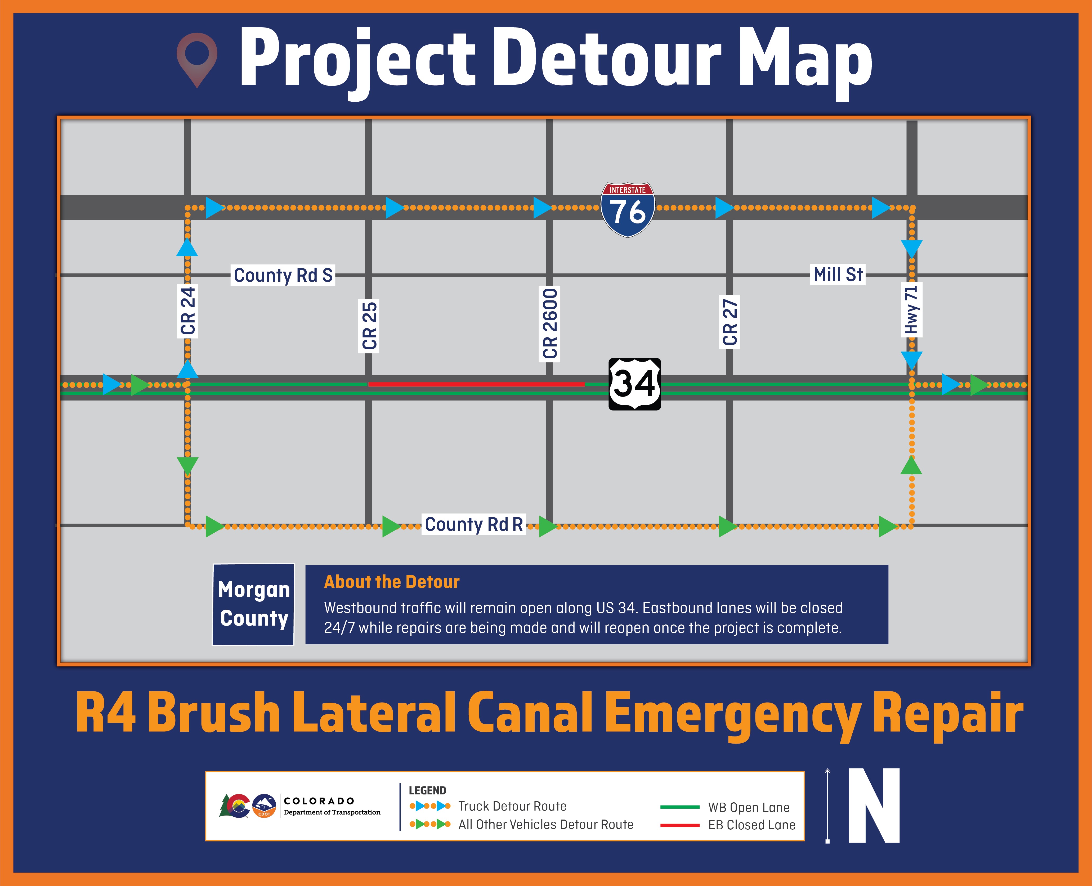 R4 Brush Lateral Canal Emergency Repair Detour Map v2 2.8.23-02 detail image