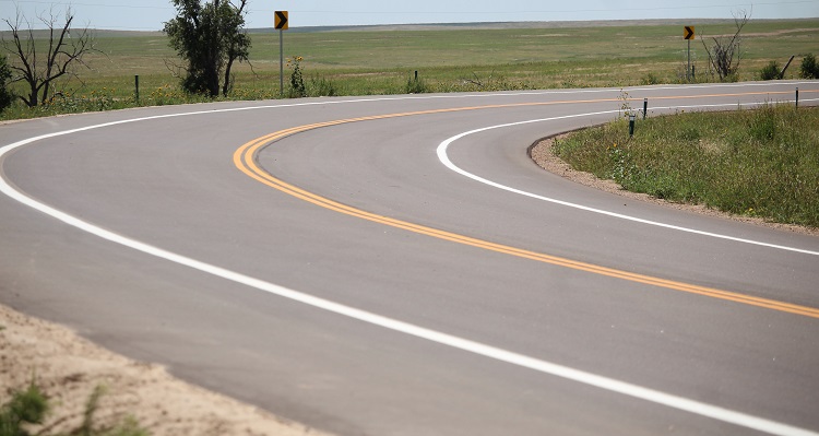 Resurfaced and widened correction curve on US 385. Photo Cheri Webb.jpg detail image