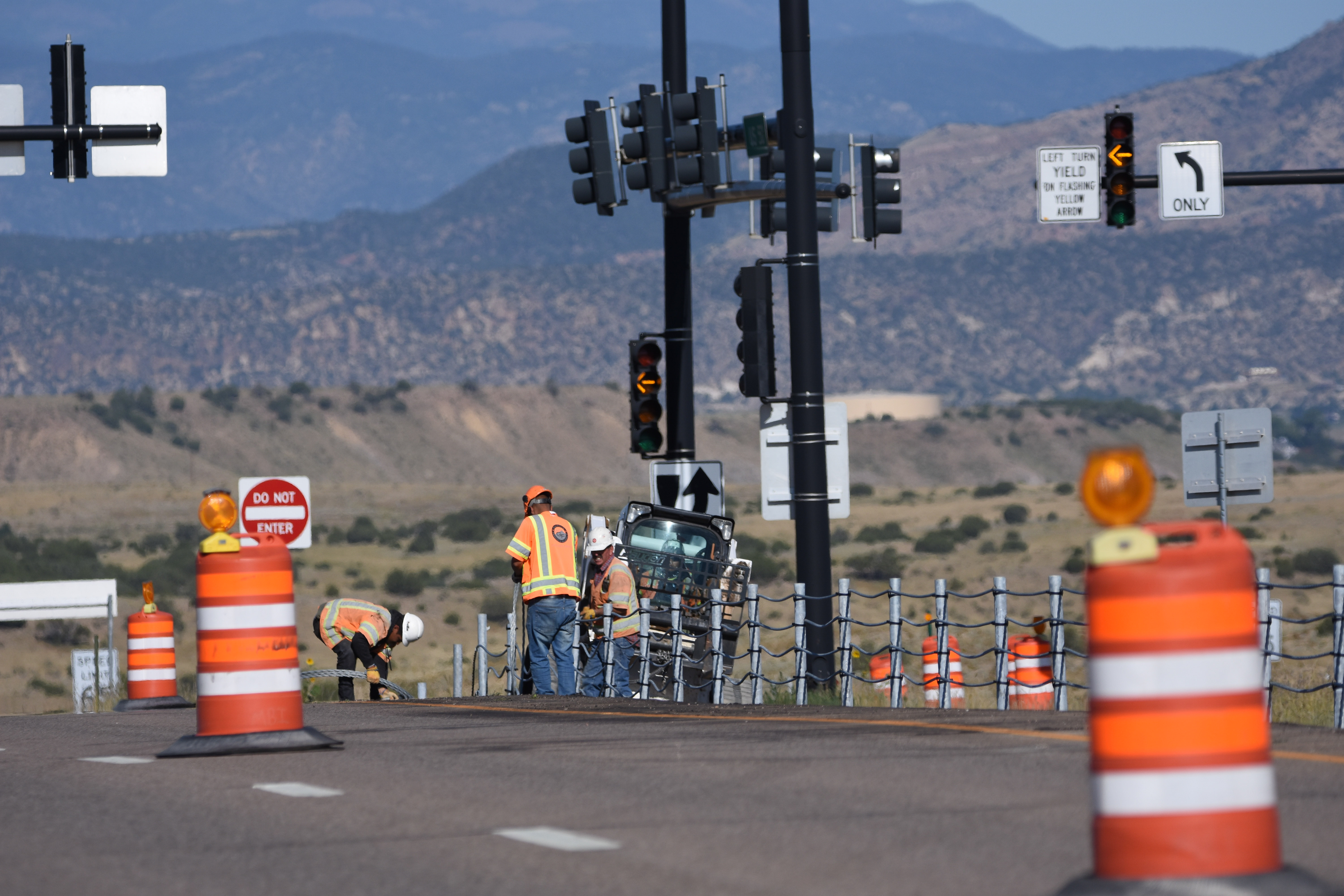 crews installing new cable rail on US 50.jpg detail image
