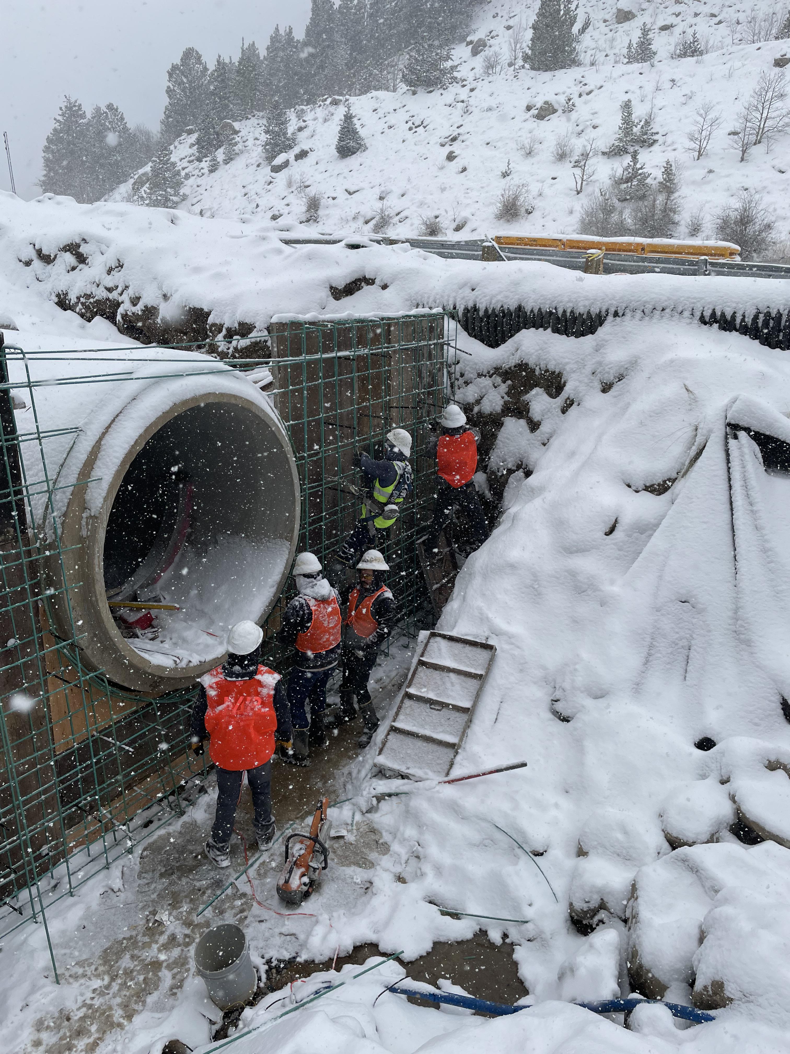On October 27, Williams Construction crews worked through the snow and inclement weather to replace the existing metal culvert with a new concrete culvert and headwall.jpg detail image