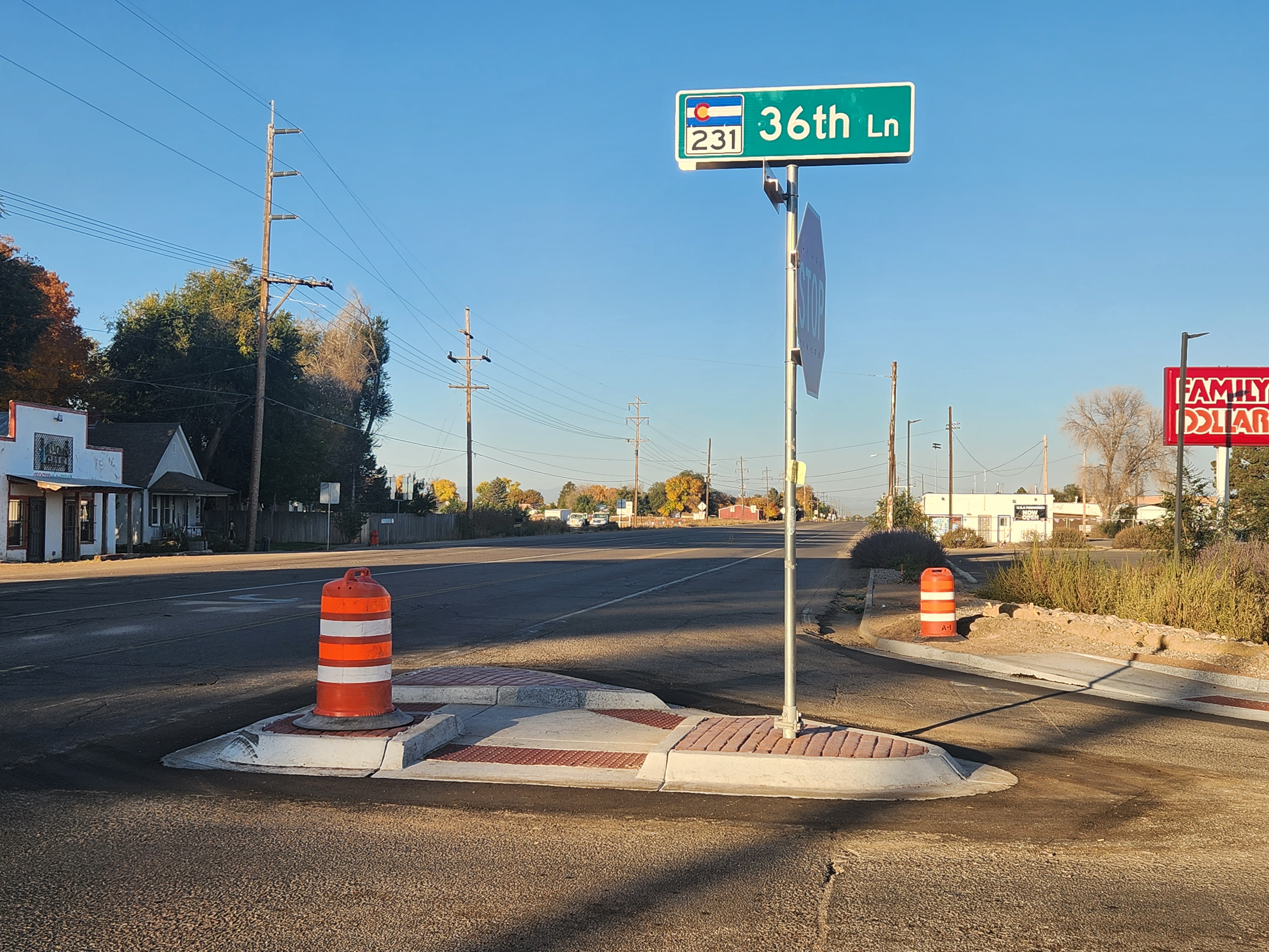 US 50C and CO 231_Raised Islands Installed with Pedestrian Refuge.jpg detail image