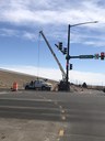 The work in both photos signifies the switching of the temporary signals over to the new, permanent signals. With the permanent signals in place, CDOT was able to open up all lanes of traffic to the public in their final configuration. thumbnail image