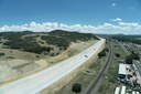 A view looking north over US 85 in Louviers, now four lanes. Photo courtesy of Castle Rock Construction of Colorado. June 2022. thumbnail image