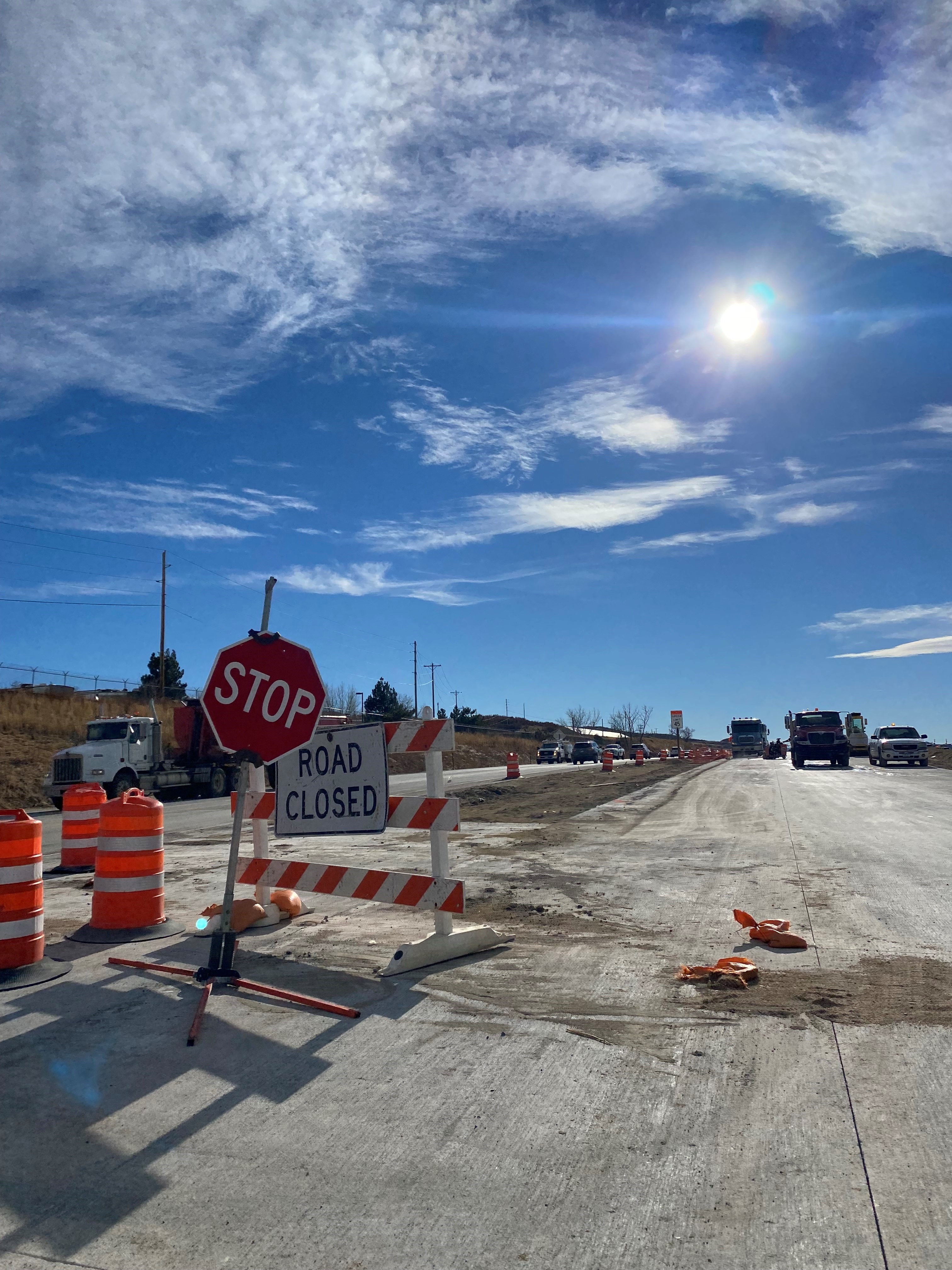 December 2021 – South view of the pavement progress from Kelly Ave. and US 85. detail image