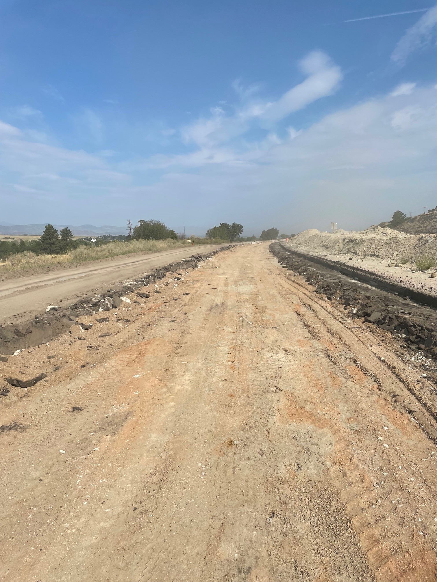 US 85 roadway without pavement| August 2021 detail image