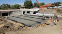 Placement of concrete for the floor of the Concrete Box Culvert. thumbnail image