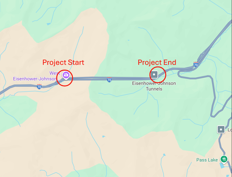 I-70 Eisenhower-Johnson Memorial Tunnels Resurfacing Map.png detail image