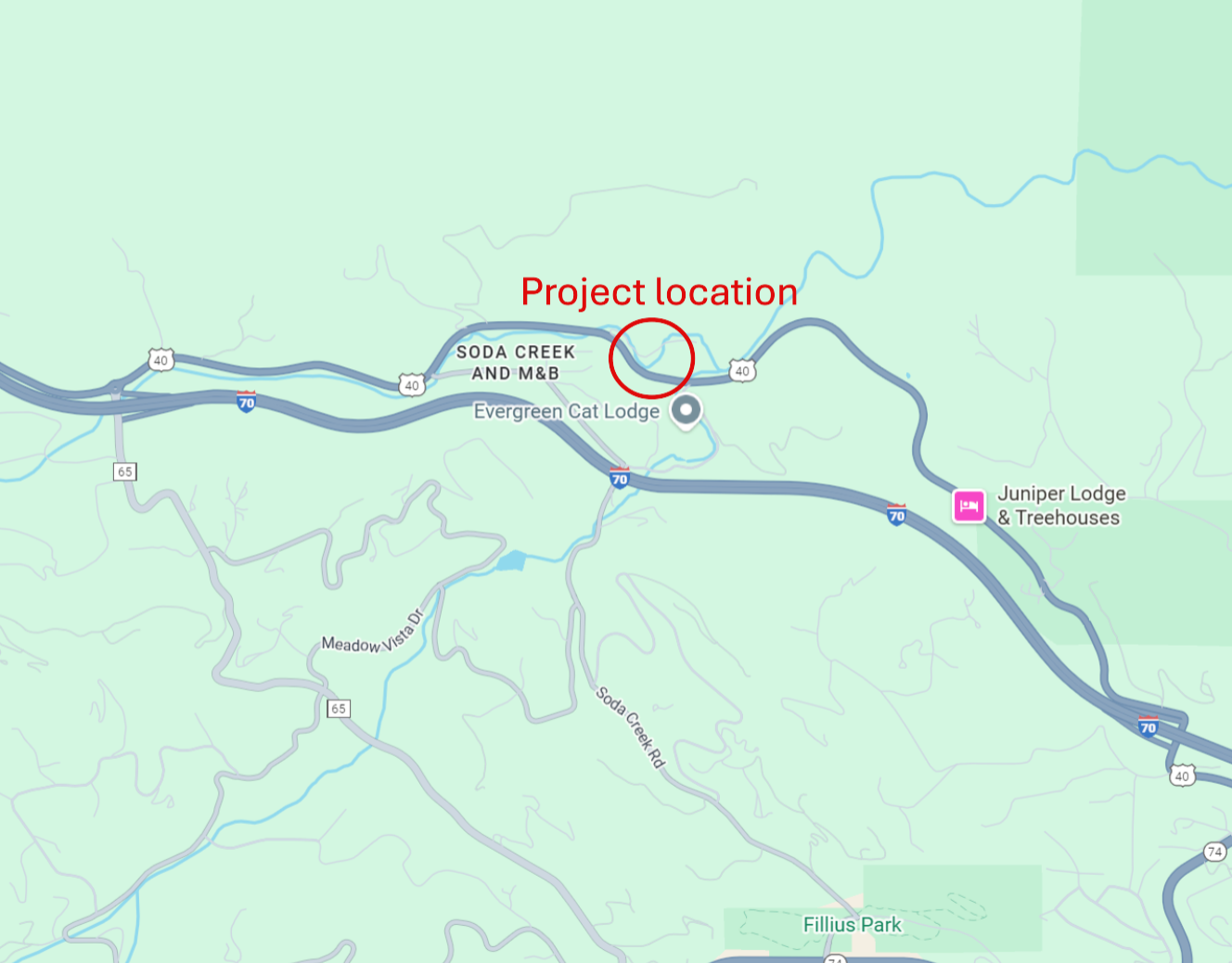 Metro Denver Critical Culvert Rehabilitation US 40 at MP 274 project map.png detail image