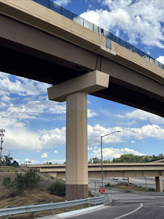Completed work on Pier 7 for the Santa Fe to Eastbound C-470 Flyover Bridge Repairs project.