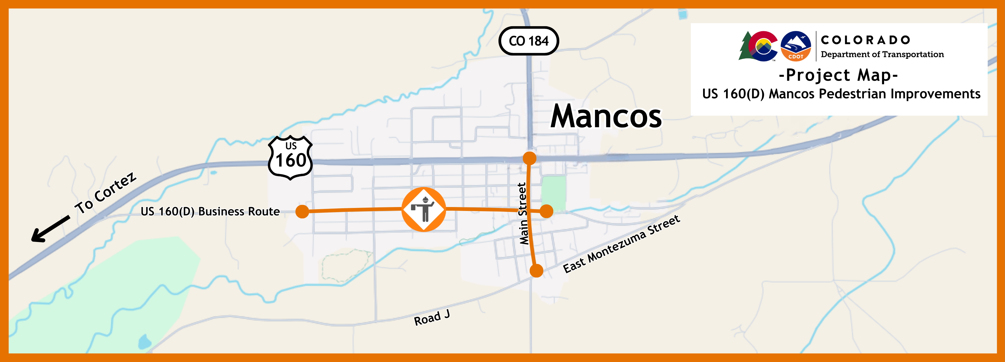 US 160 Mancos Pedestrian Improvements Map.jpg detail image