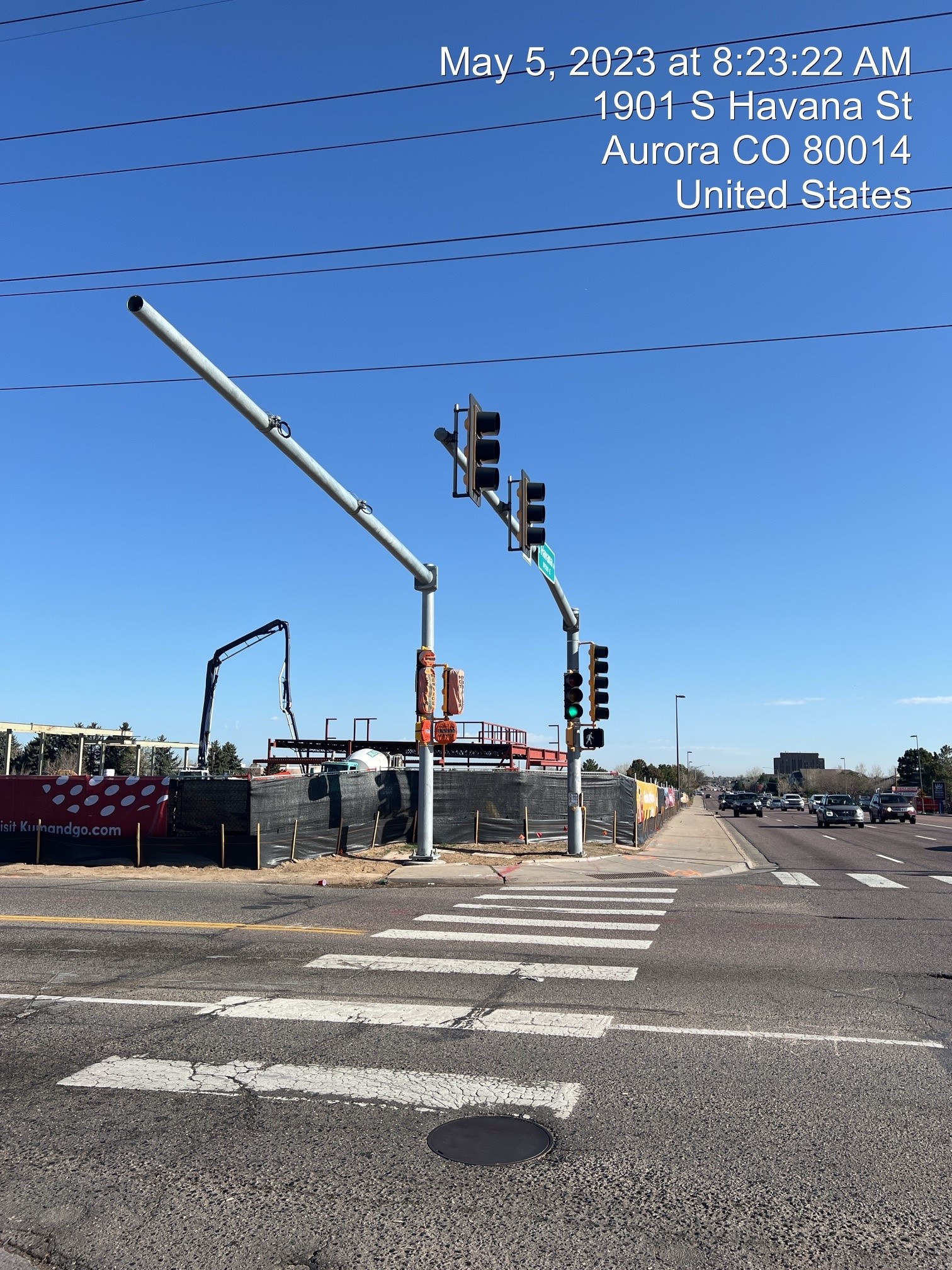 Traffic signal mast arms installation at S Havana St (CO 30) and Jewell Ave. detail image