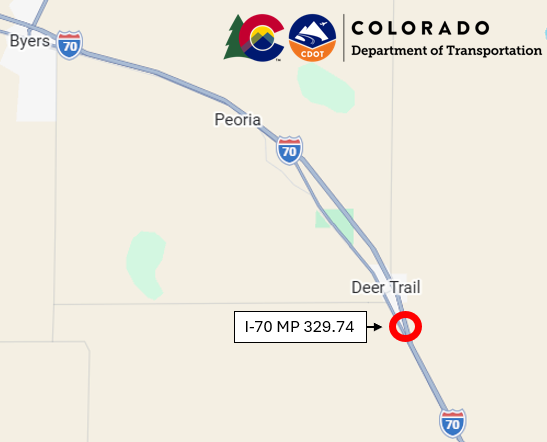 Maps showing the project locations on I-70 at MP 329.74