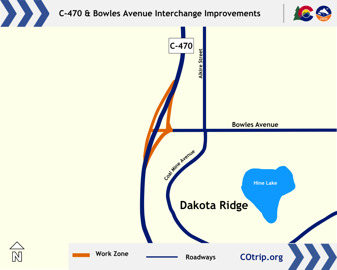 C-470 Bowles Avenue Interchange project map.png detail image