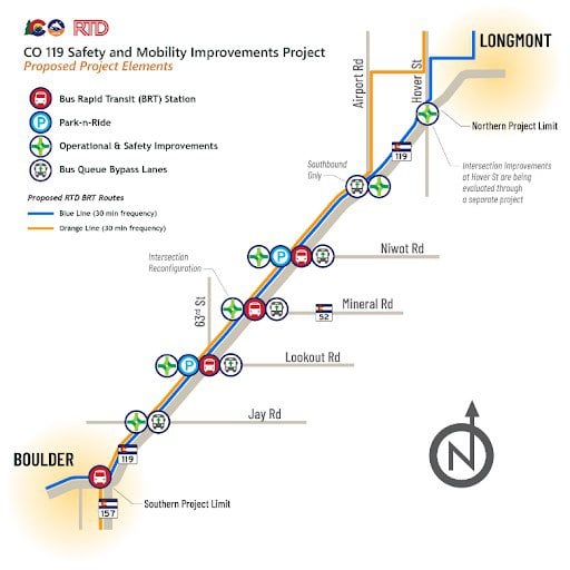 CO 119 Safety & Mobility Project Map