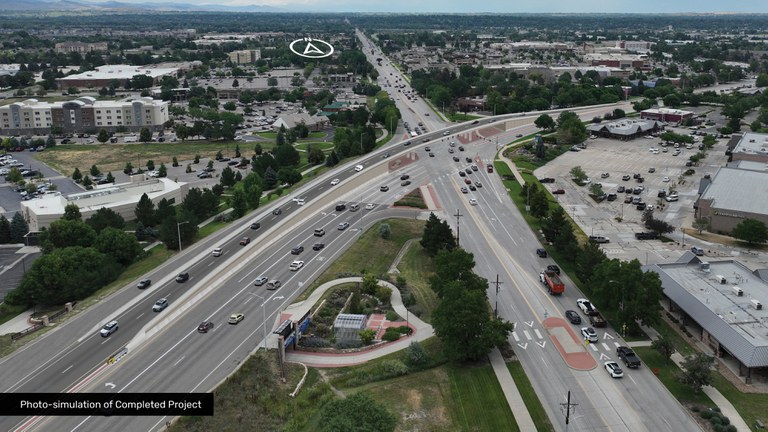 CO 119 & Hover Intersection concept design. Text reads "Photo-simulation of the completed project"