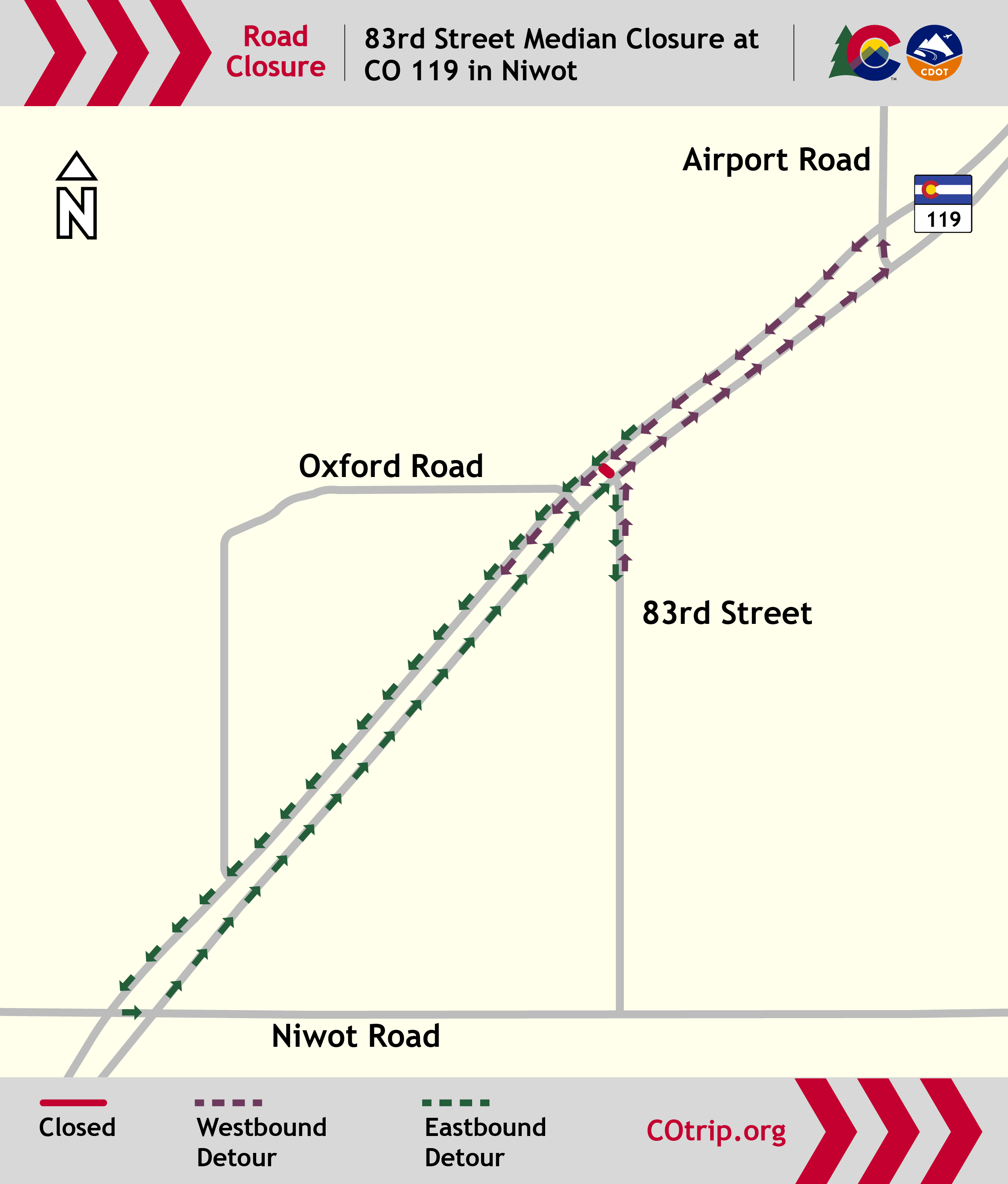 CO 119 Safety and Mobility Improvements 83rd Street Median Closure in Niwot.png detail image