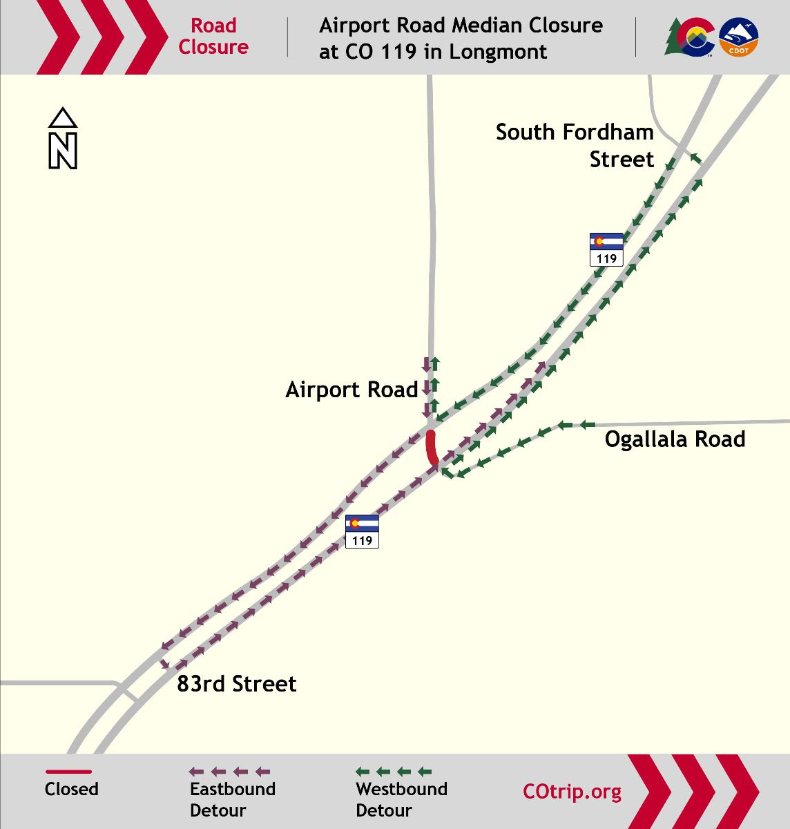 CO 119 Safety Mobility and Bikeway Improvements Airport Road Median Closure in Longmont.jpg detail image