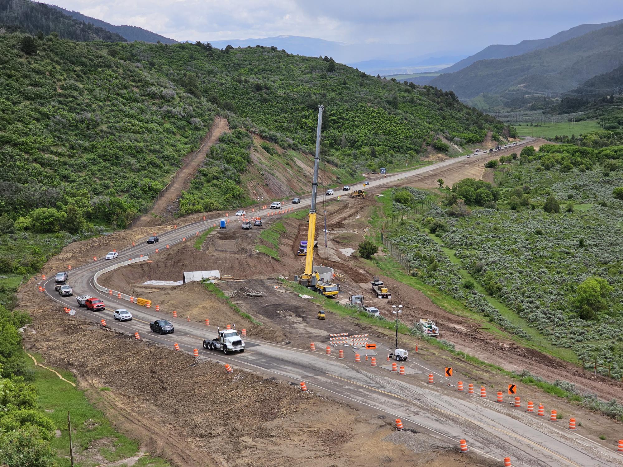 CO-13_Crane and Crew Pouring Concrete for Wildlife Crossing.jpg detail image