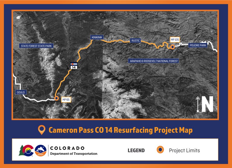 CO 14 Cameron Pass project map