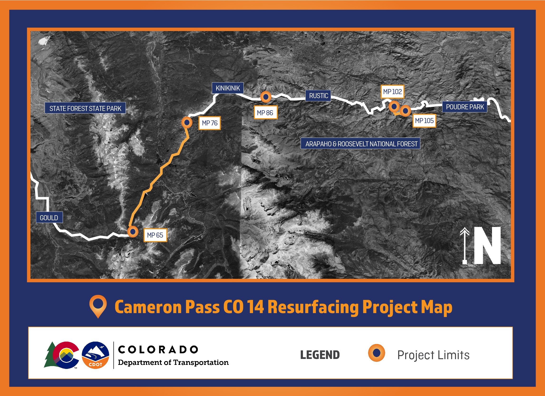 CO 14 Cameron Pass project map