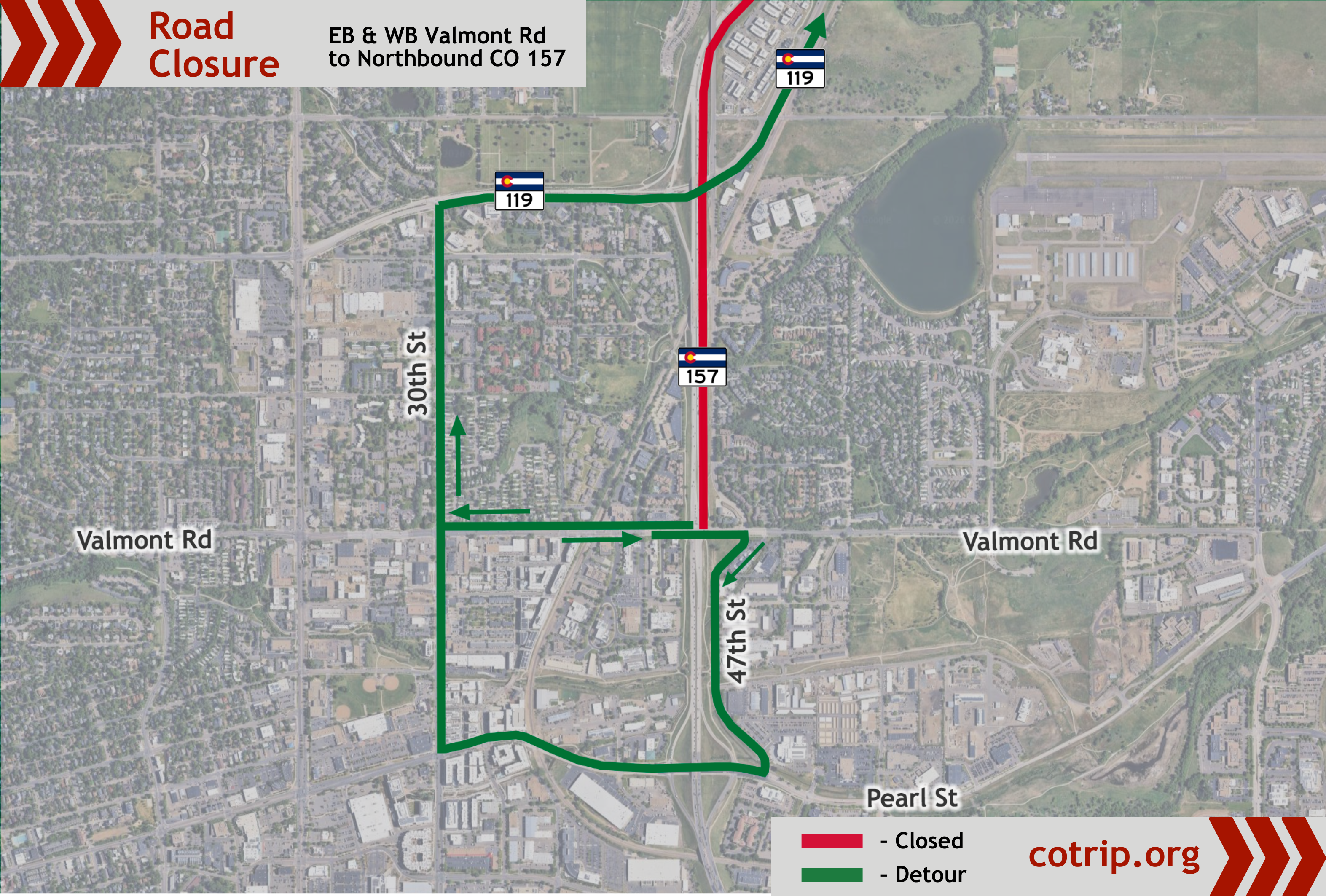 CO 157 Pavement Detour East and Westbound Valmont.png detail image