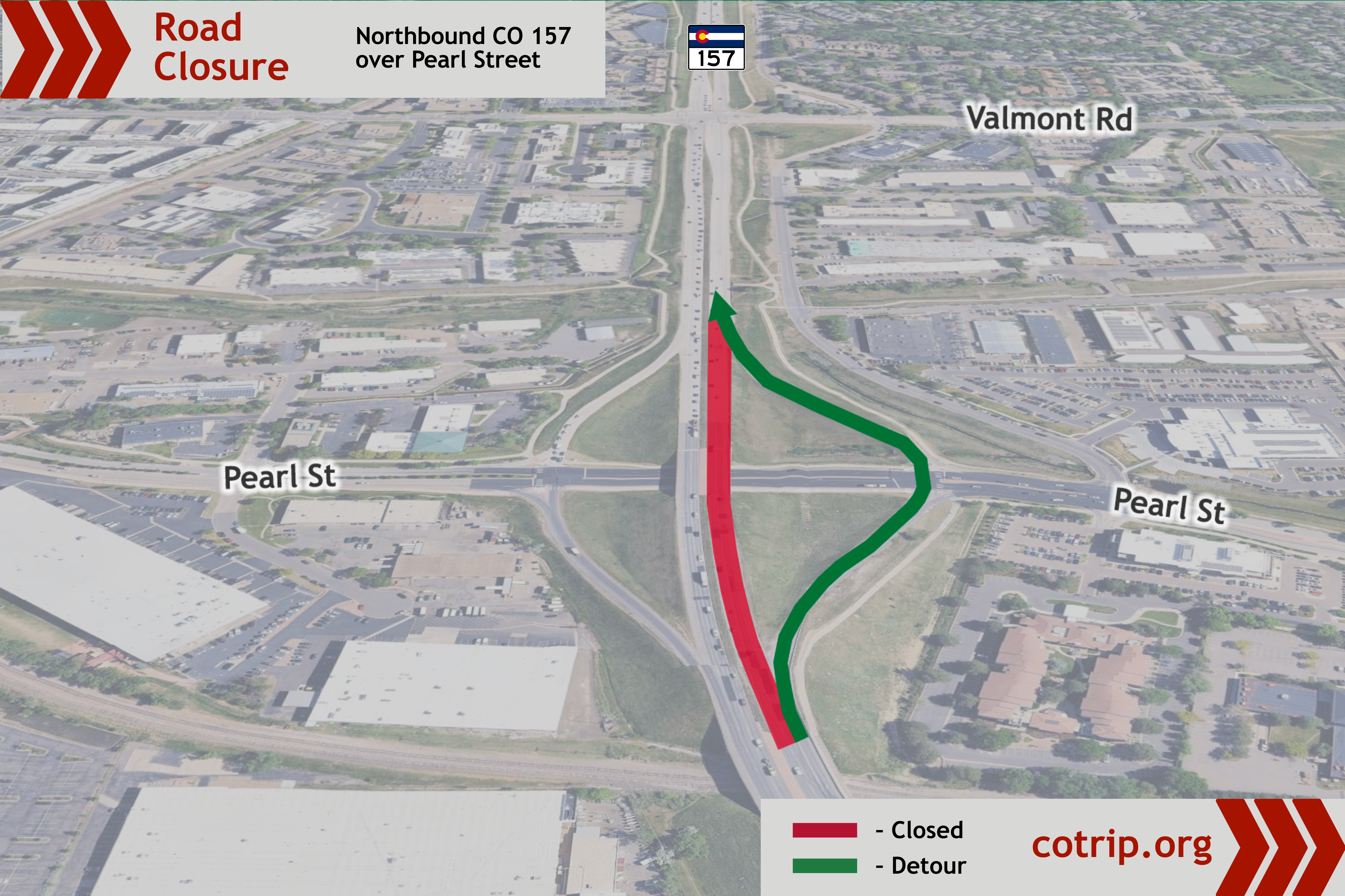CO 157 Pavement Rehabilitation Detour Map northbound CO 157 Closure.png detail image
