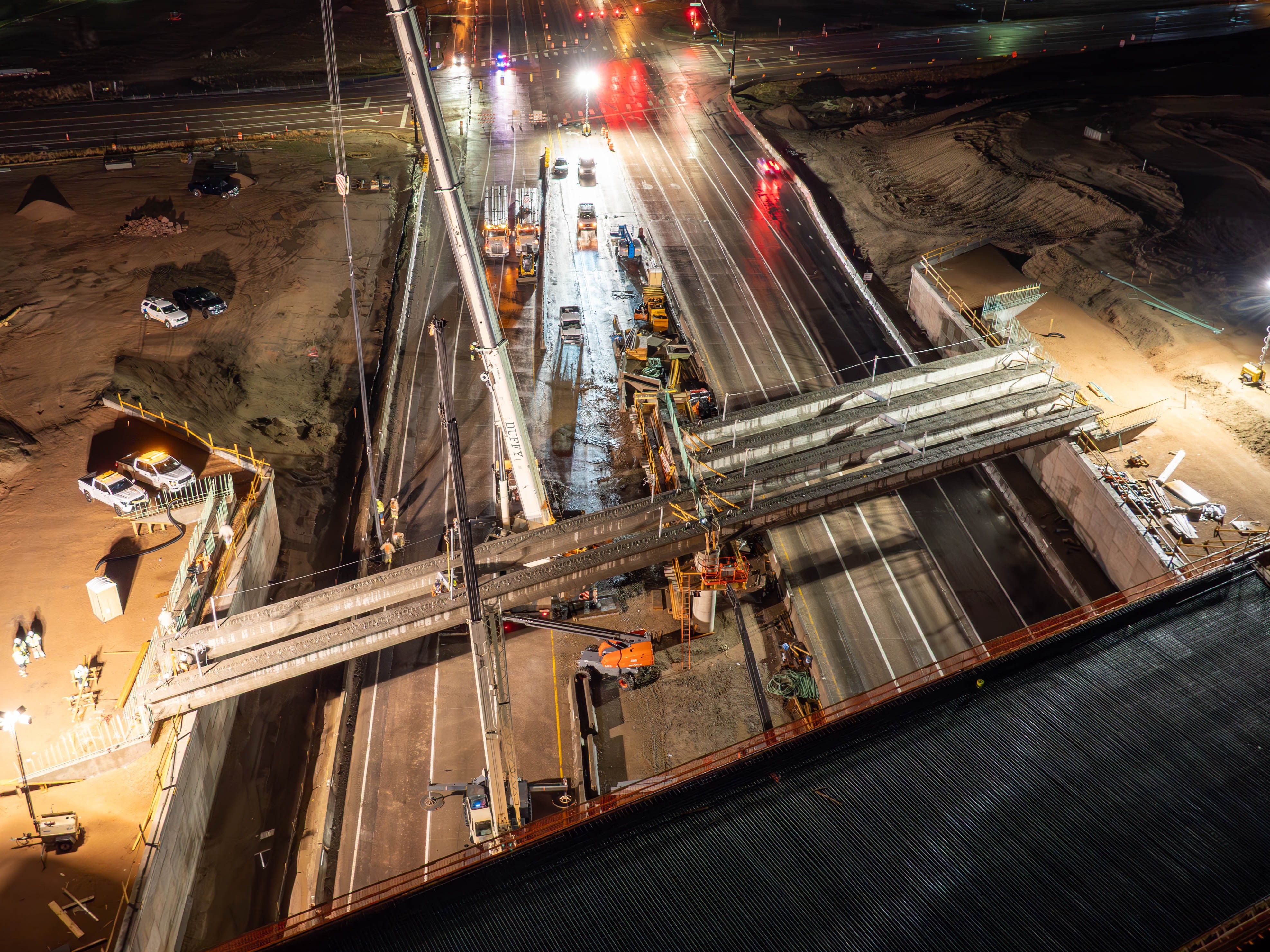 CO 21 Powers Boulevard and Airport Road Interchange south bridge girder set looking south 03302025.jpg detail image