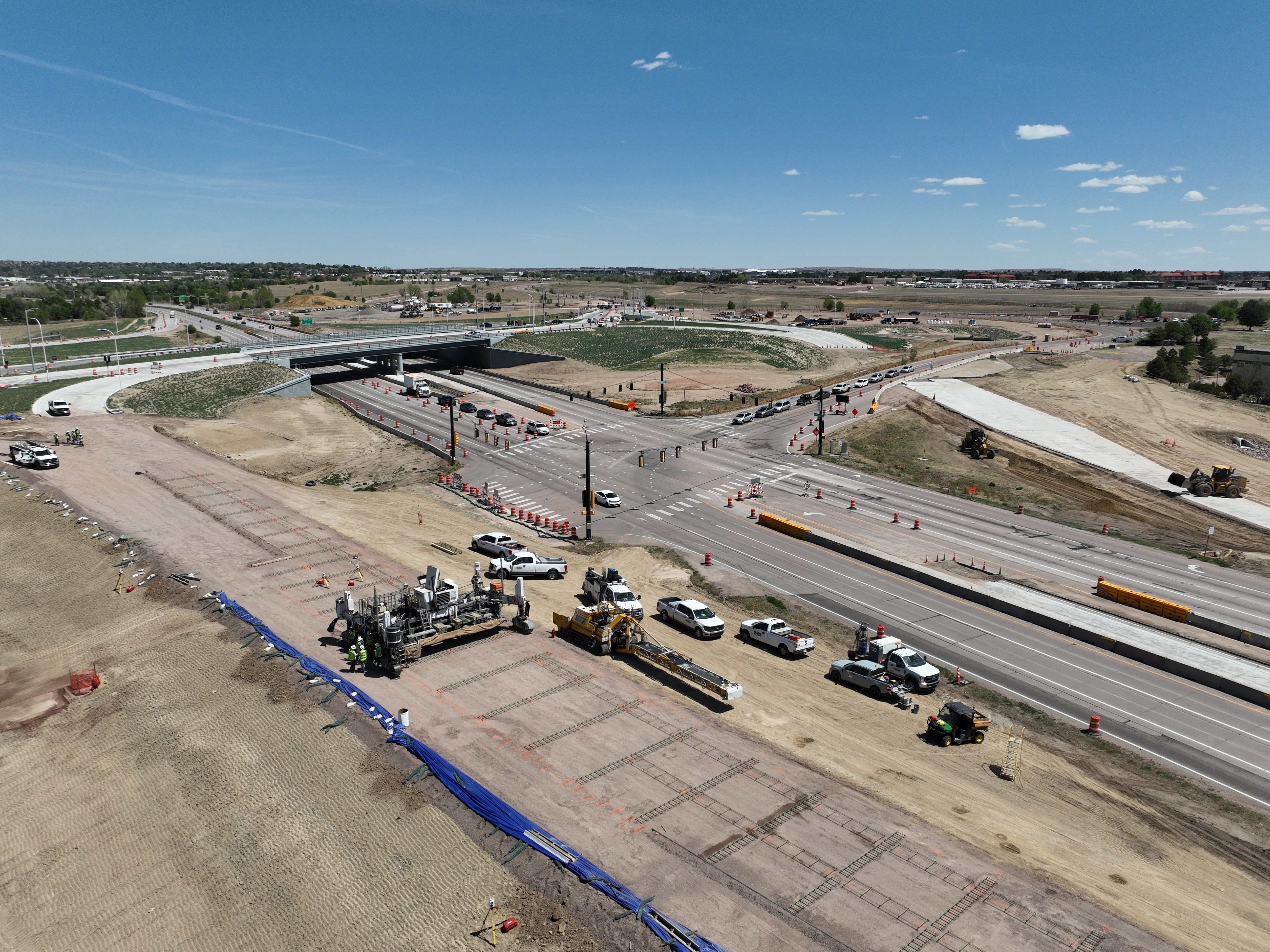 CO 21 Powers Boulevard and Airport Road Interchange Looking northeast at Powers Airport ramp construction April 2026.JPG detail image