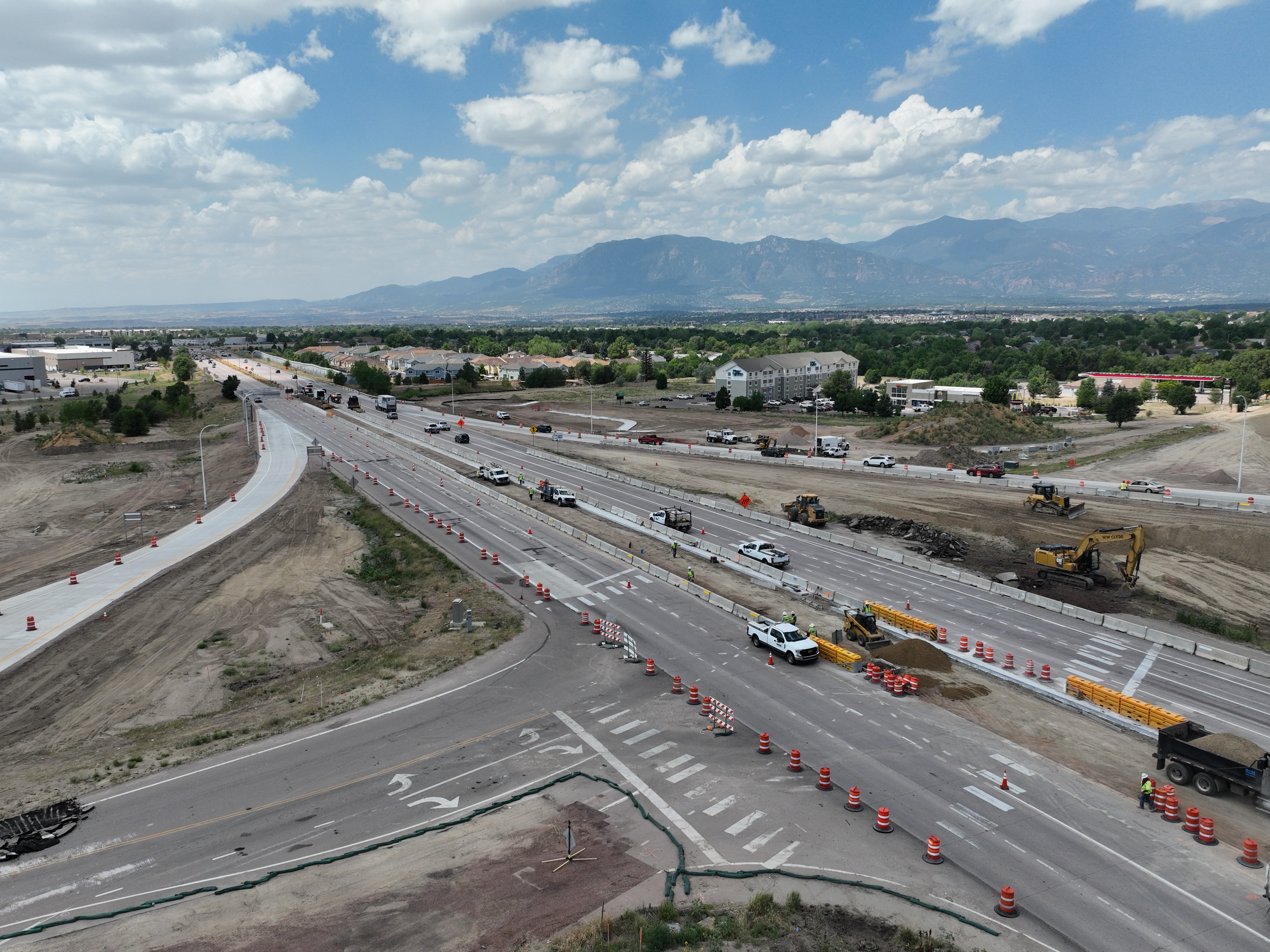 CO 21 Powers Boulevard and Airport Road Interchange Looking west over old Powers-Airport intersection July 2026.JPG detail image
