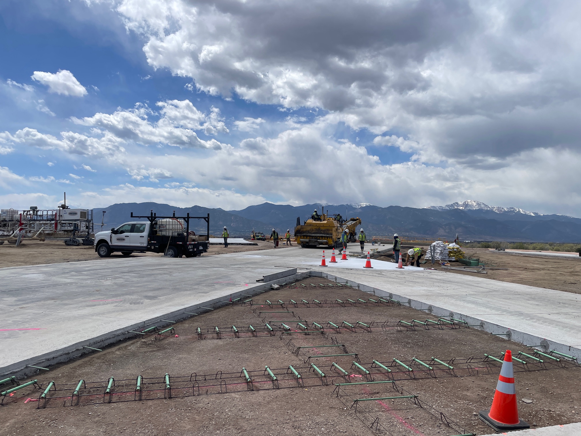 CO 21 Powers Boulevard and Airport Road Interchange Concrete paving diverging diamond interchange 04272025.JPG detail image